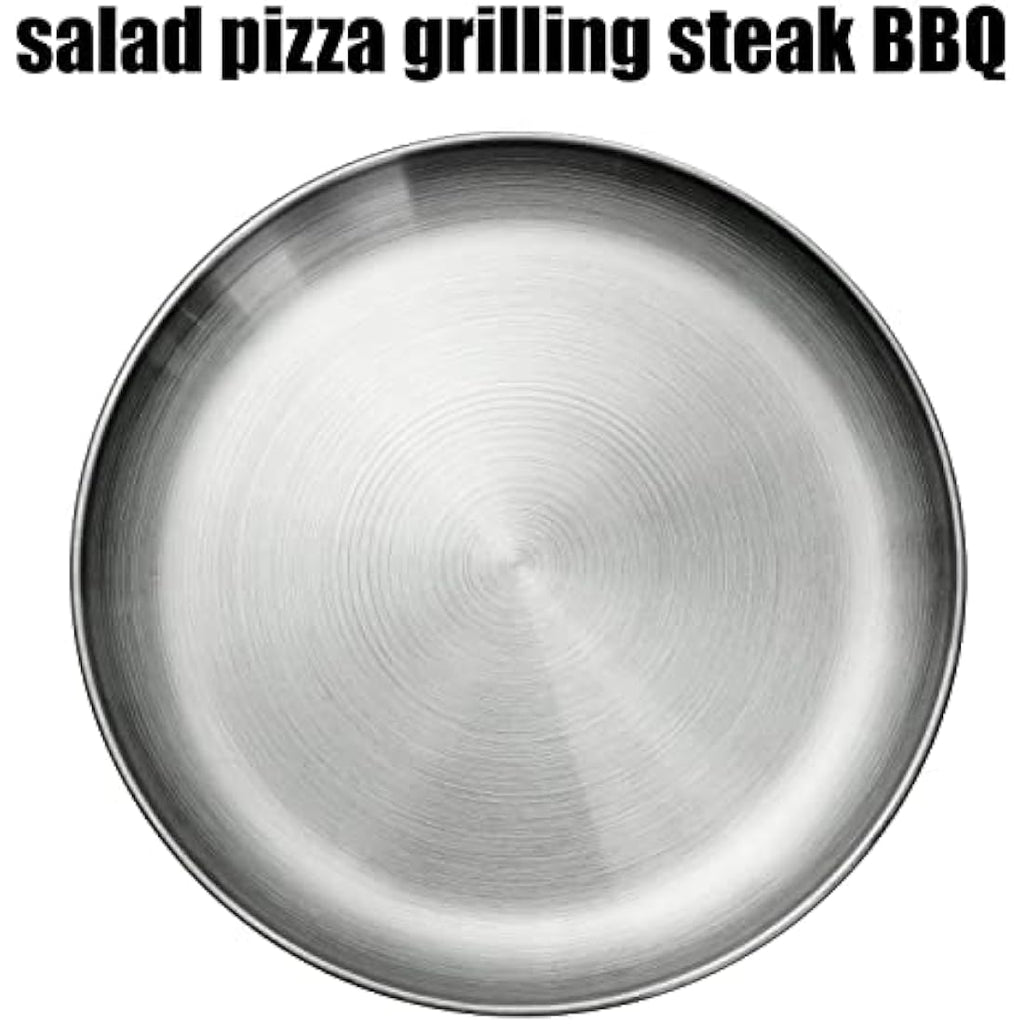 WANBY 304 Stainless Steel Plates | 9-Inch Unbreakable Metal Dishes (10 Pcs)