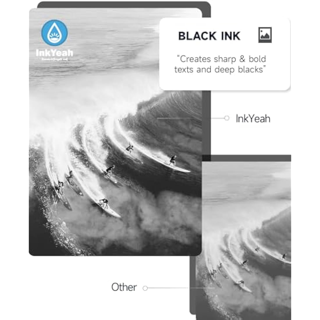 INKYEAH 303XL Black Ink Cartridges 2-Pack for HP Envy Photo & Tango