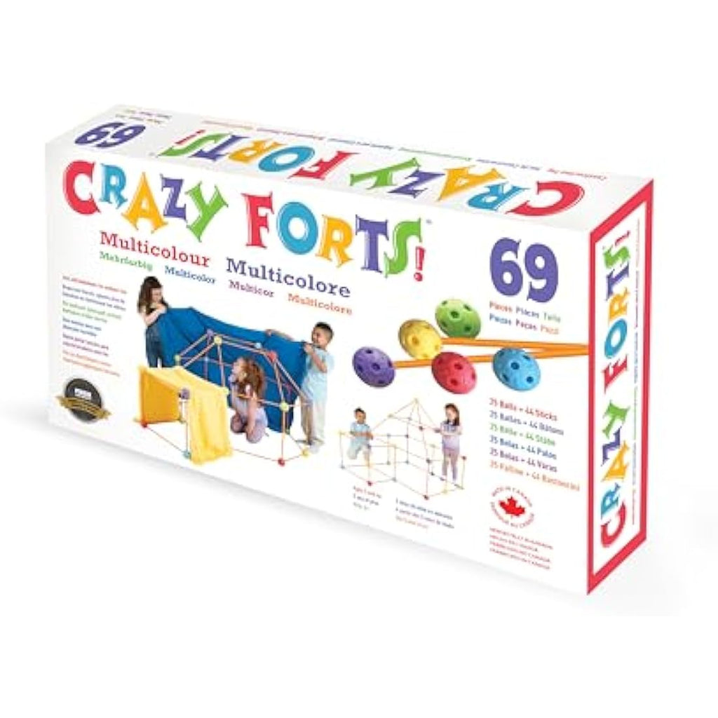 Crazy Forts Multi Colour Building Kit – 69 Piece STEM Toy for Kids