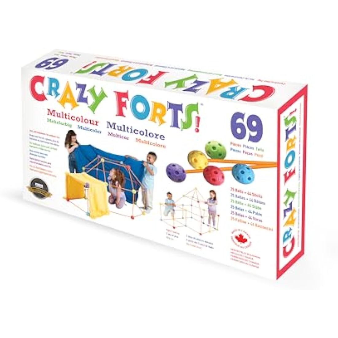 Crazy Forts Multi Colour Building Kit – 69 Piece STEM Toy for Kids