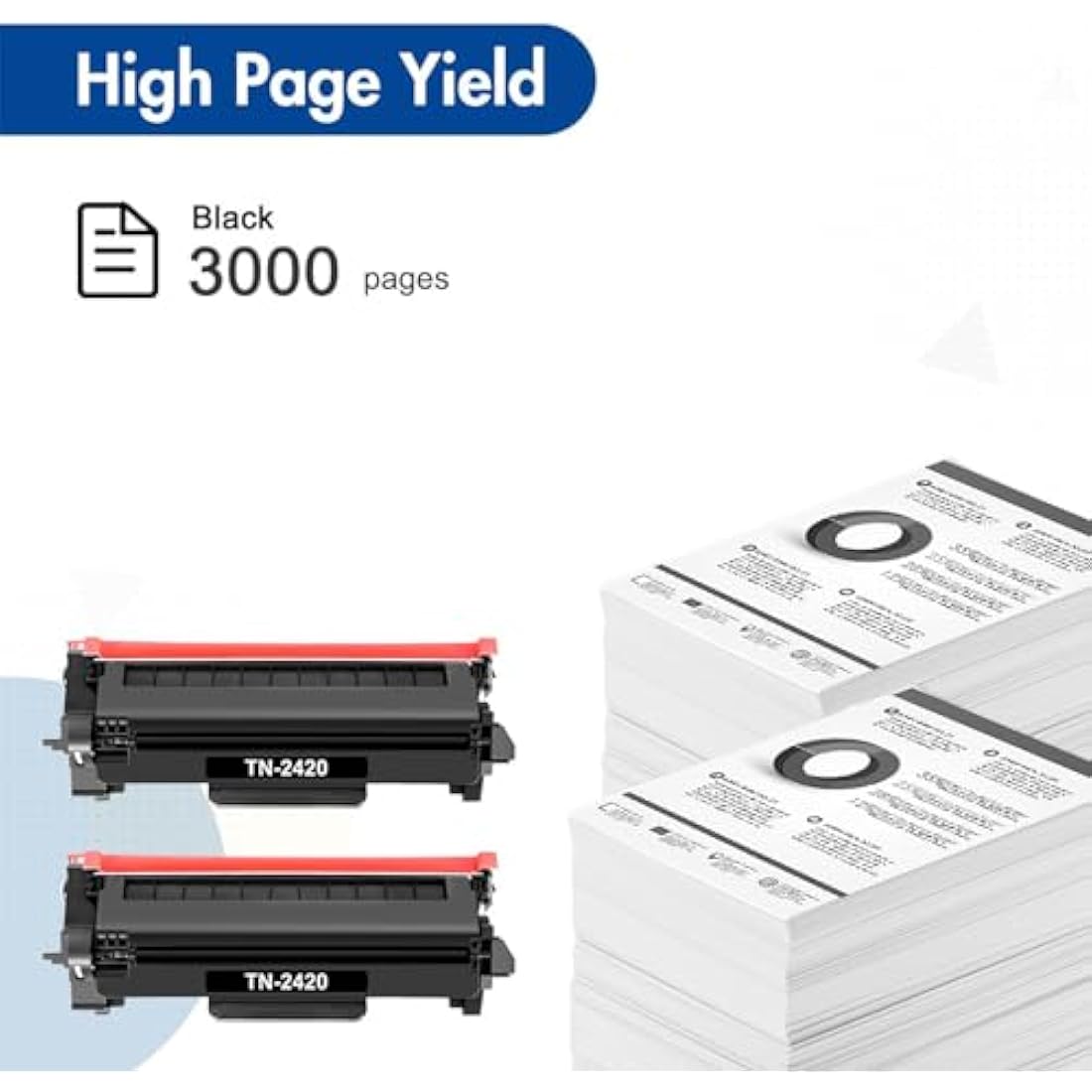 Jolof Store TN2420 Black Toner Cartridge for Brother MFC-L2710DW - 2-Pack