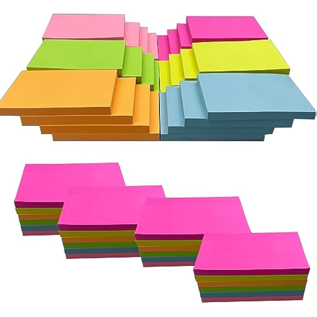 3x5 Large Sticky Notes | 24 Bulk Pads Neon Self-Stick Pads