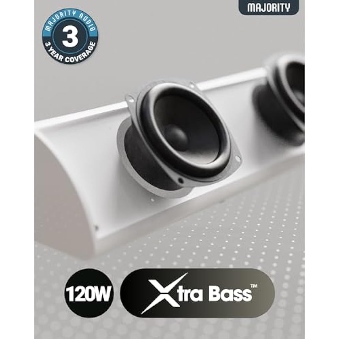 Majority Snowdon Bluetooth Soundbar with Built-in Subwoofer - 120W, White