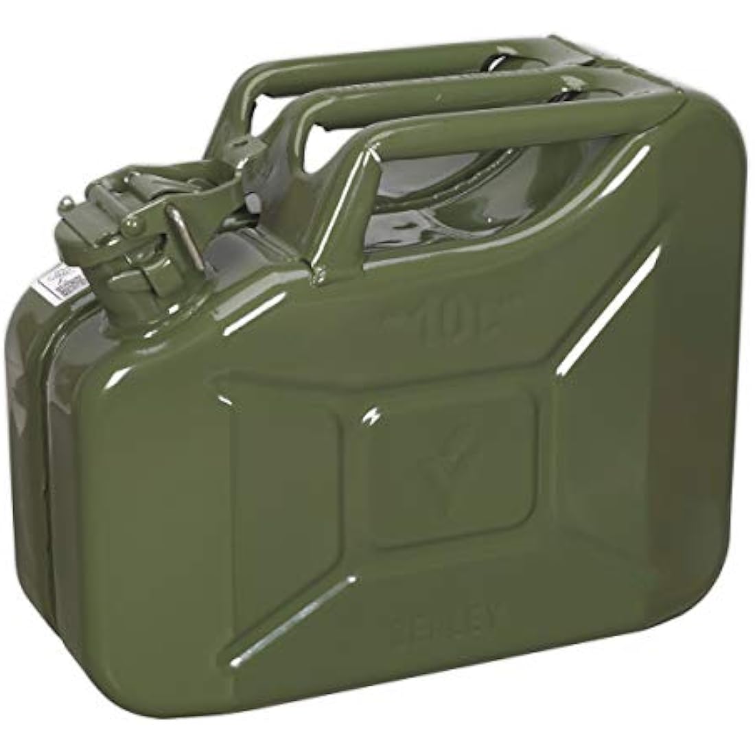 Sealey 10L Jerry Can – Green Leak-Proof Steel Fuel Storage Container