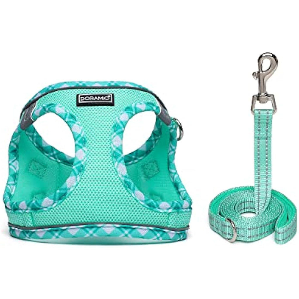 DORAMIO Step-in Dog Harness and Leash Set | Reflective Mesh Vest – XL
