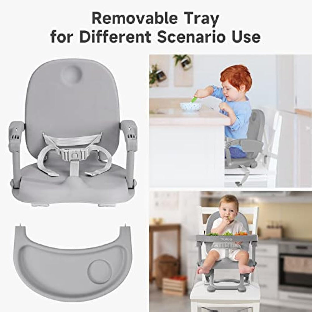 YOLEO Portable Baby High Chair | Adjustable Booster Seat with Tray