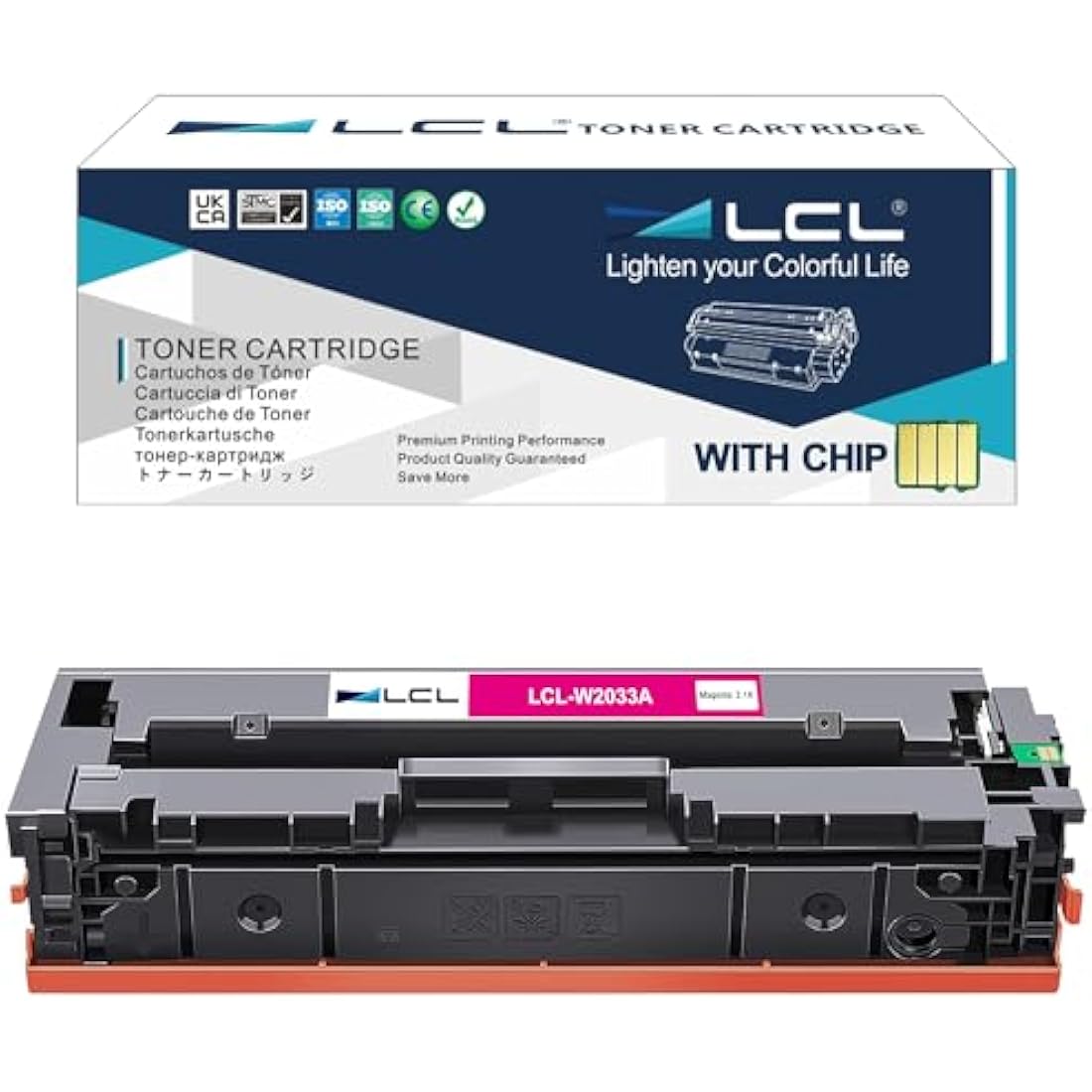 LCL Compatible HP 415A W2033A Magenta Toner Cartridge with OEM Chip