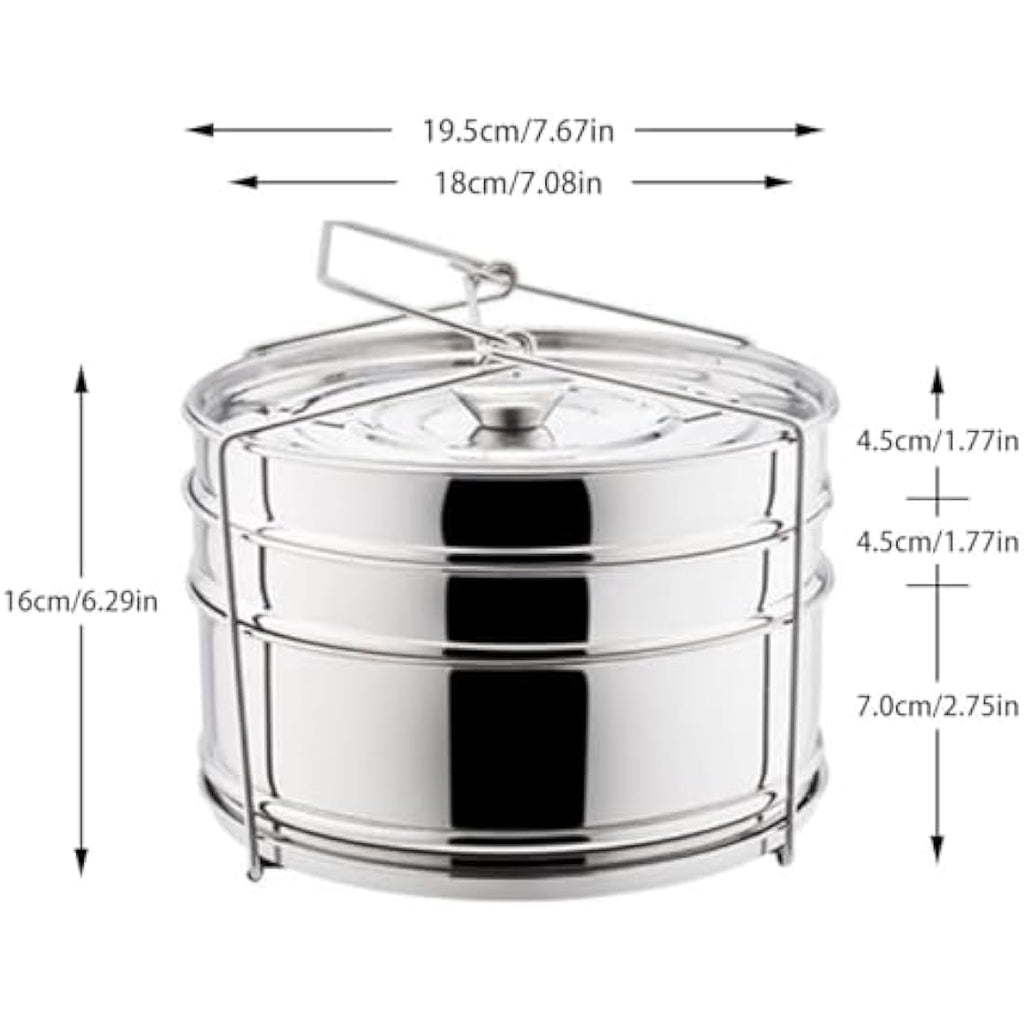 Ladieshow 3 Tier Stainless Steel Stackable Steamer Insert for Pressure Cooker