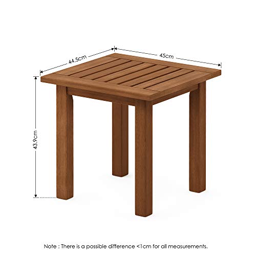 Furinno Outdoor Patio Side Table - Meranti Wood Weather Resistant - Natural