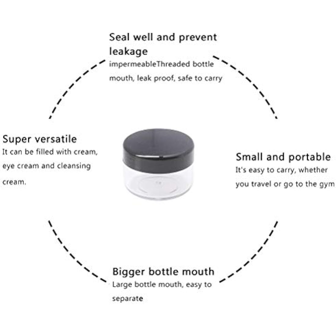 kuou 10-Pack 15ml Empty Plastic Cosmetic Jars with Lids and Spatulas