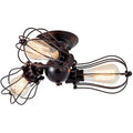 Jolof Store Industrial Vintage Wire Cage Ceiling Light – Rust Metal