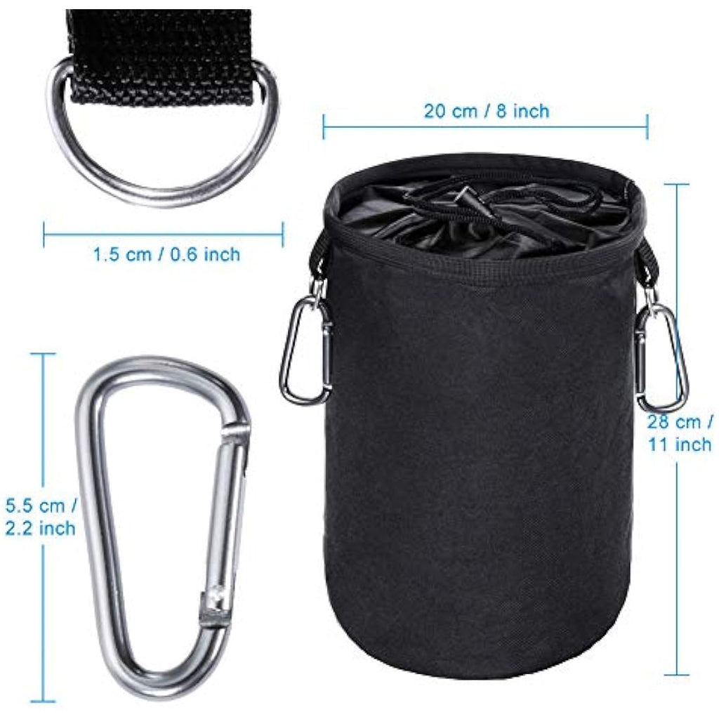 Large Waterproof Peg Bag with 2 Hanger Clips – Black