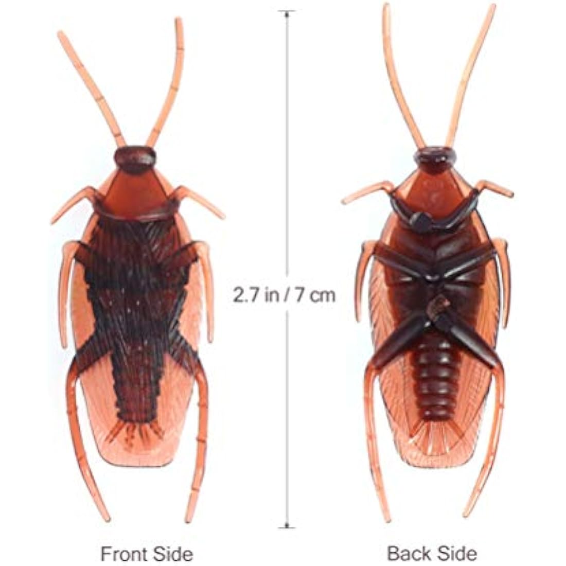 Realistic Fake Cockroaches – 60pc Plastic Prank Prop Toys