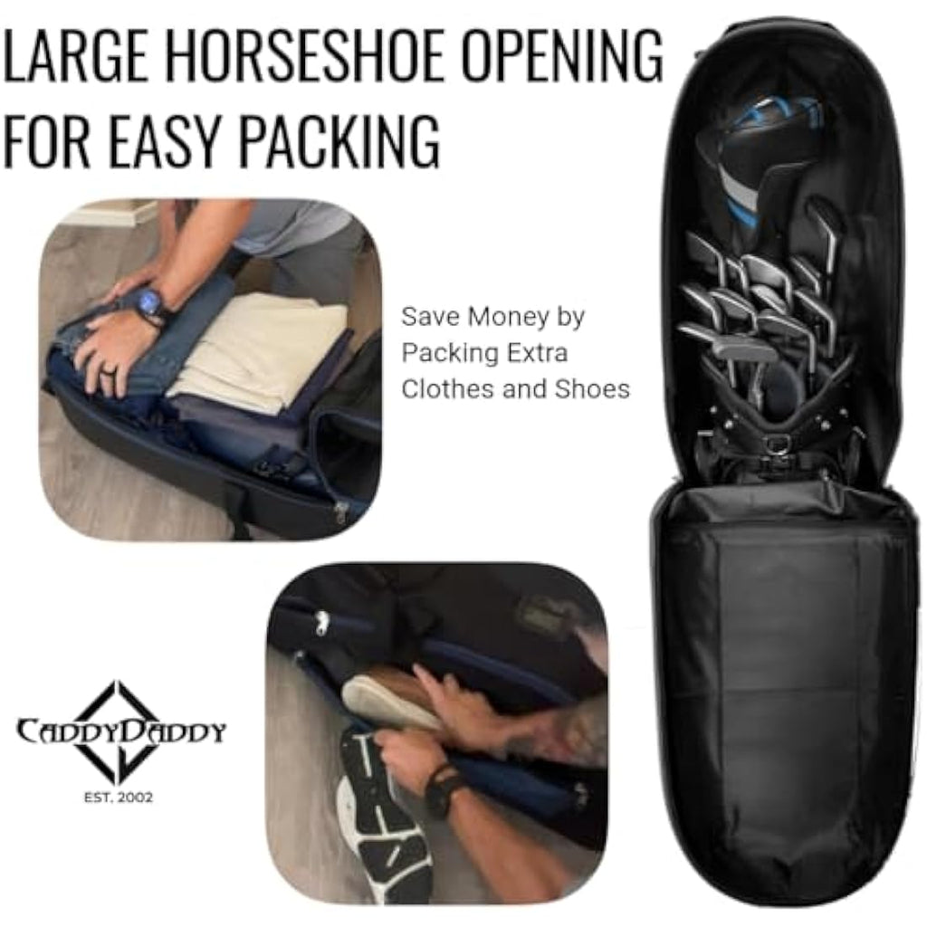 CaddyDaddy Enforcer Hard Top Golf Travel Bag - Padded 1800D with Wheels