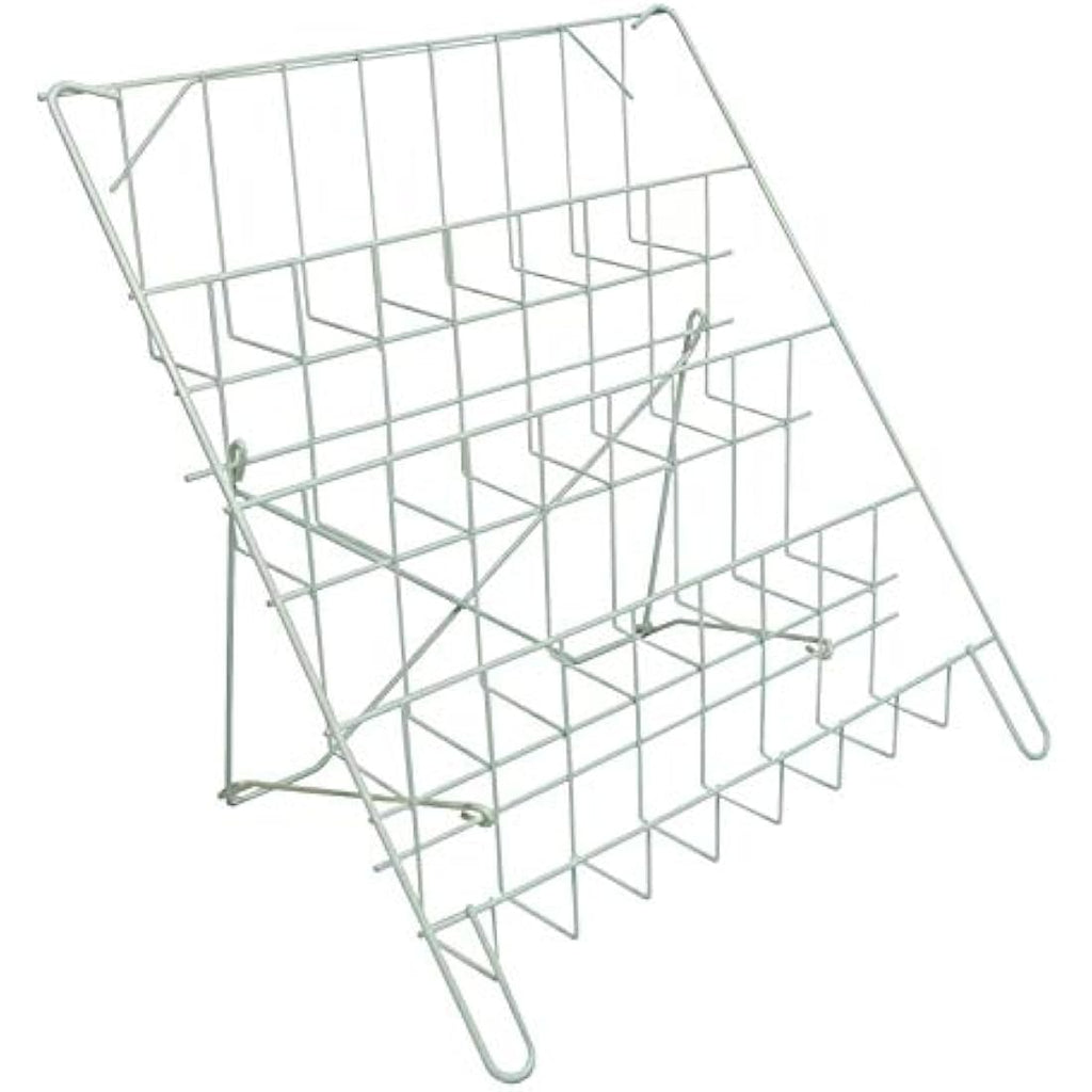 White Metal Card Stand | Foldable 4-Tier Counter Display