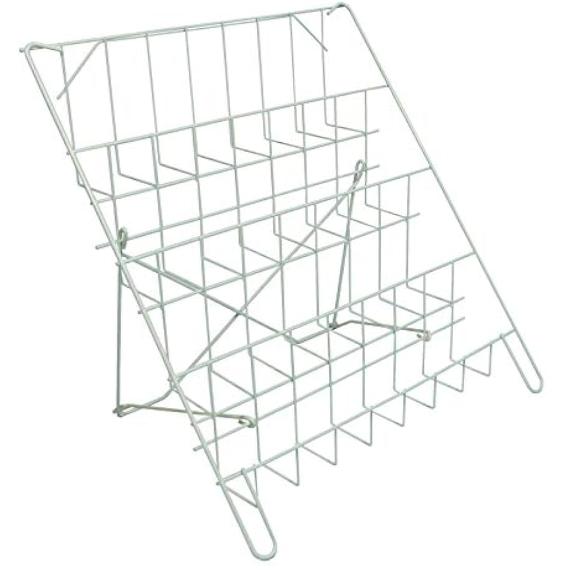 White Metal Card Stand | Foldable 4-Tier Counter Display