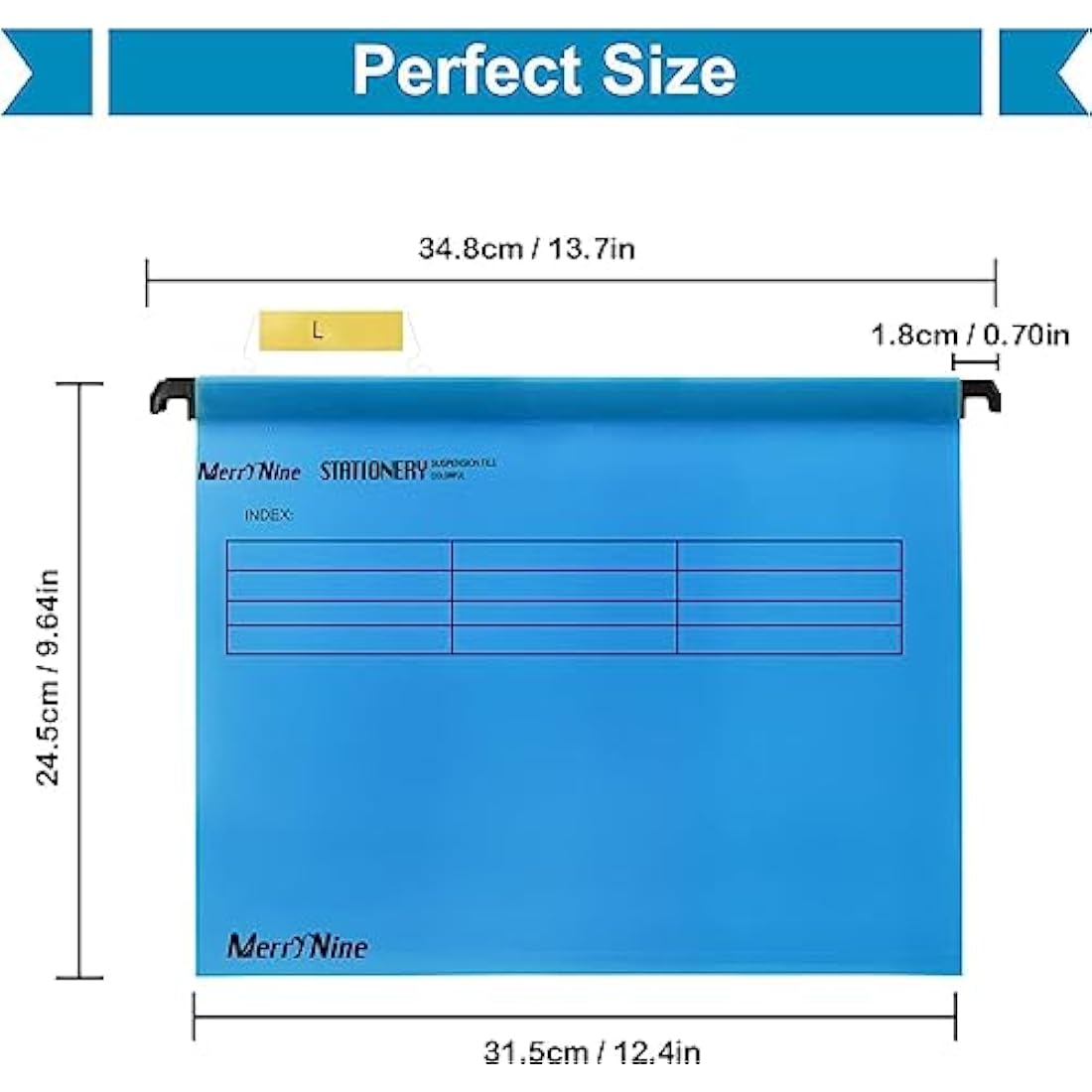 MerryNine A4 Suspension Files – 15-Pack Blue Polypropylene Folders