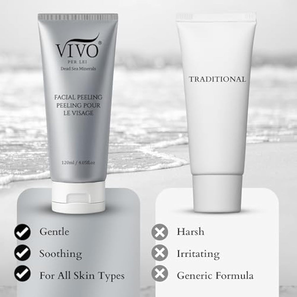 Vivo Per Lei Facial Peeling Gel – Gentle Dead Sea Face Scrub – 2 Pack