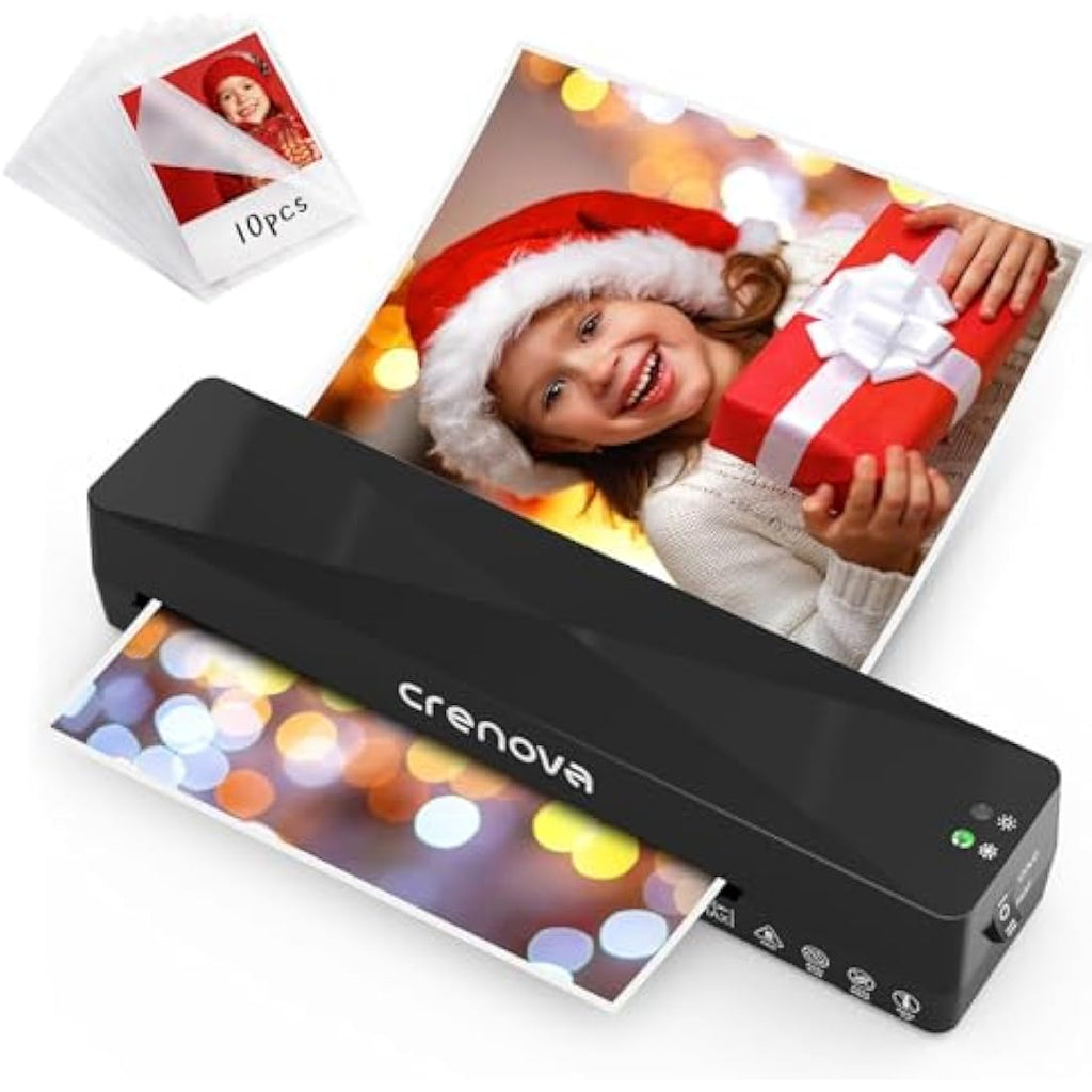 Crenova A4 Thermal Laminator | Hot & Cold Machine with 10 Pouches