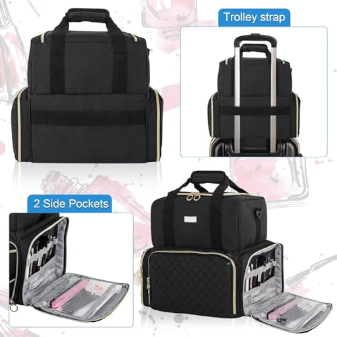 IVODEELA Nail Polish Organiser Bag | Large 80 Bottle Case with Lamp Storage