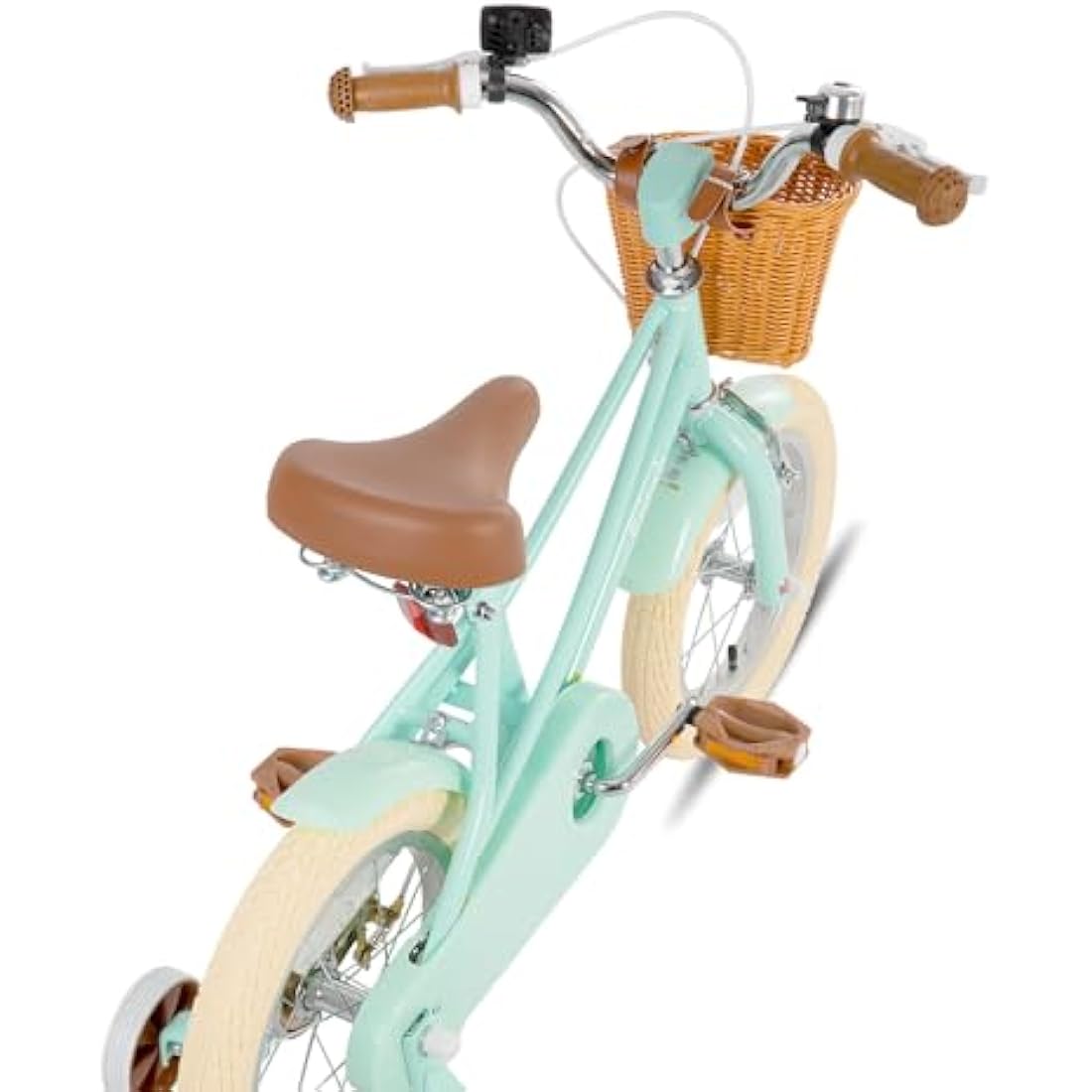 STITCH Girls Bike with Training Wheels and Basket - 14 Inch Kids Bicycle