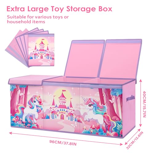 Decalsweet Unicorn Extra Large Toy Storage Box – Foldable Oxford Toy Chest