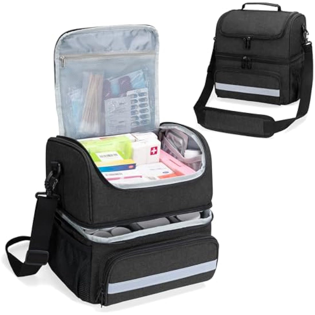 CURMIO Double Layer Medical Storage Bag | Portable First Aid Organizer