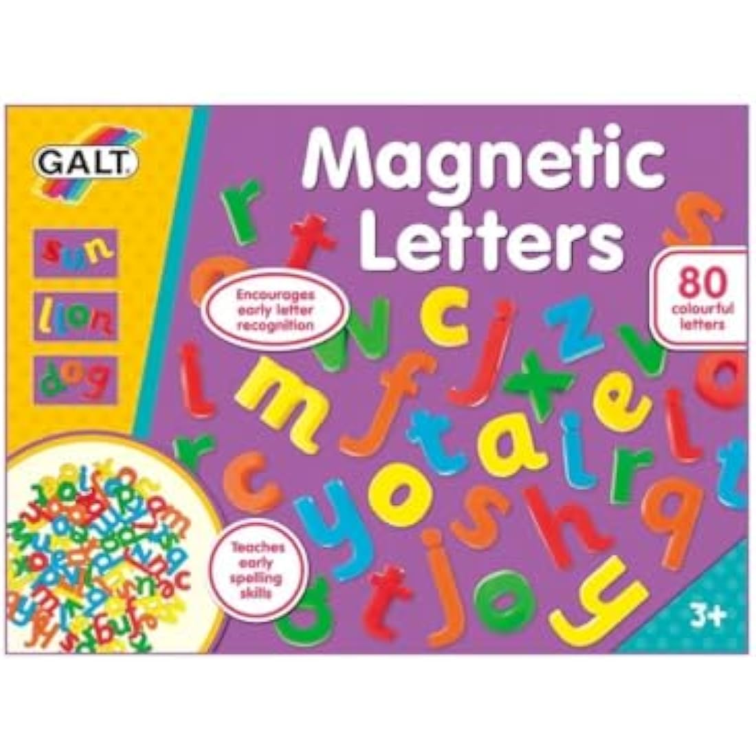 Galt Toys Magnetic Letters – 80pc Lowercase Educational Set for Ages 3+