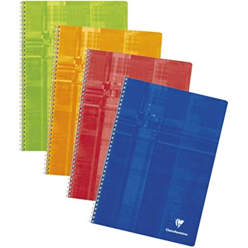 Clairefontaine Lot de 10 Cahiers à Spirale A4 – Petits Carreaux 90g