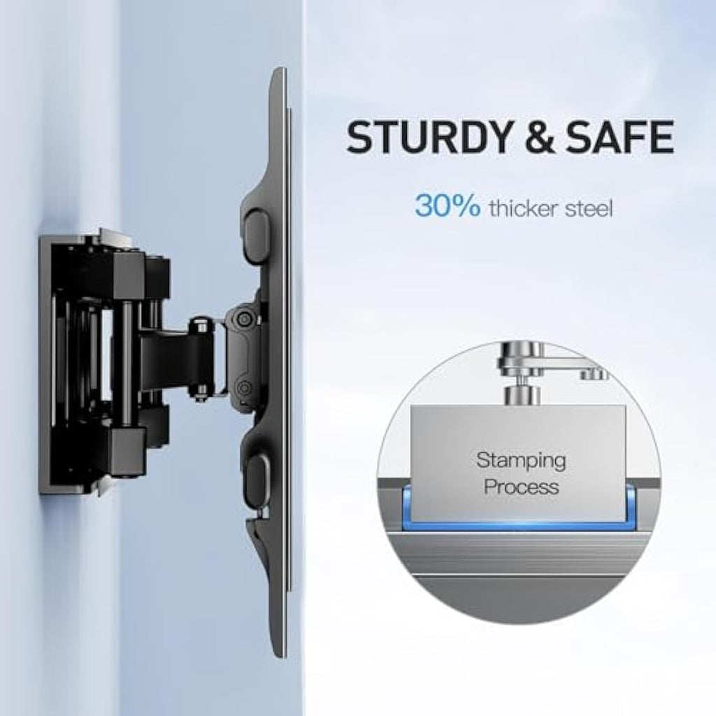 Perlesmith TV Wall Mount | 37-85 Inch Swivel Tilt Bracket | Max 60kg