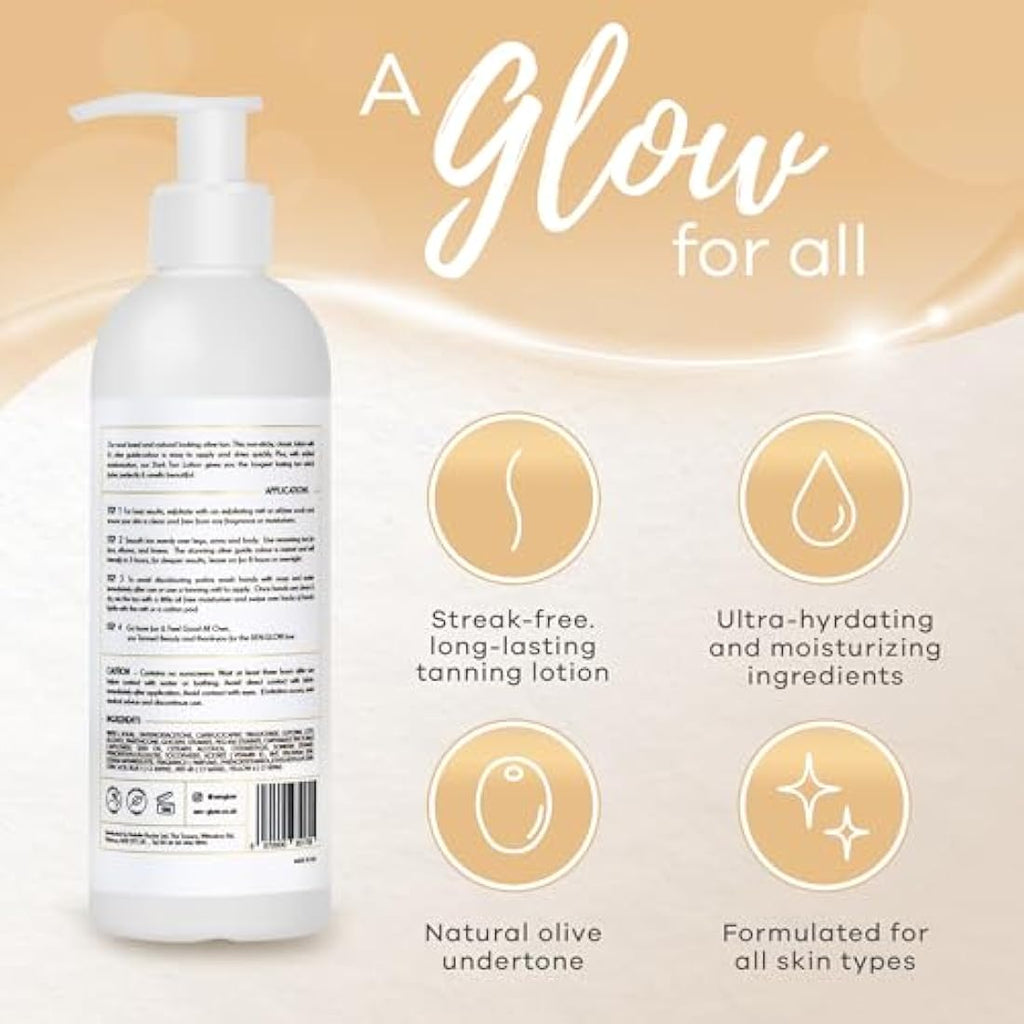 XEN-GLOW Dark Self Tanning Lotion – Hydrating Olive Tan with Vitamin C & E