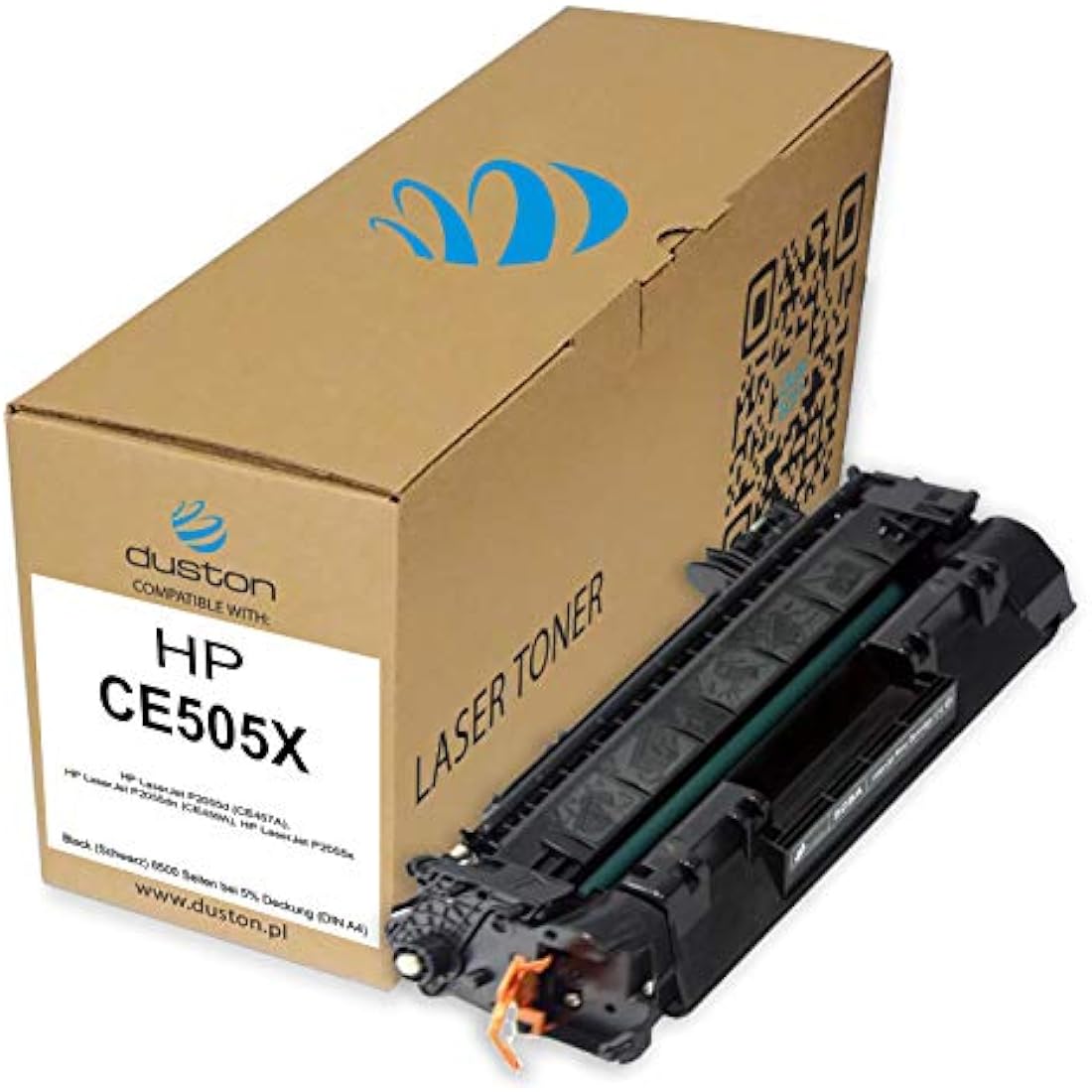 Duston CE505X 05X Black Toner Cartridge 2-Pack for HP LaserJet P2055dn