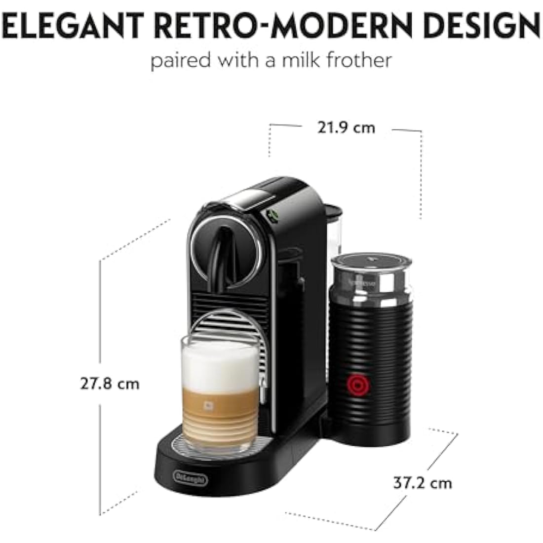 Nespresso Citiz Coffee Machine with Aeroccino Milk Frother - Black