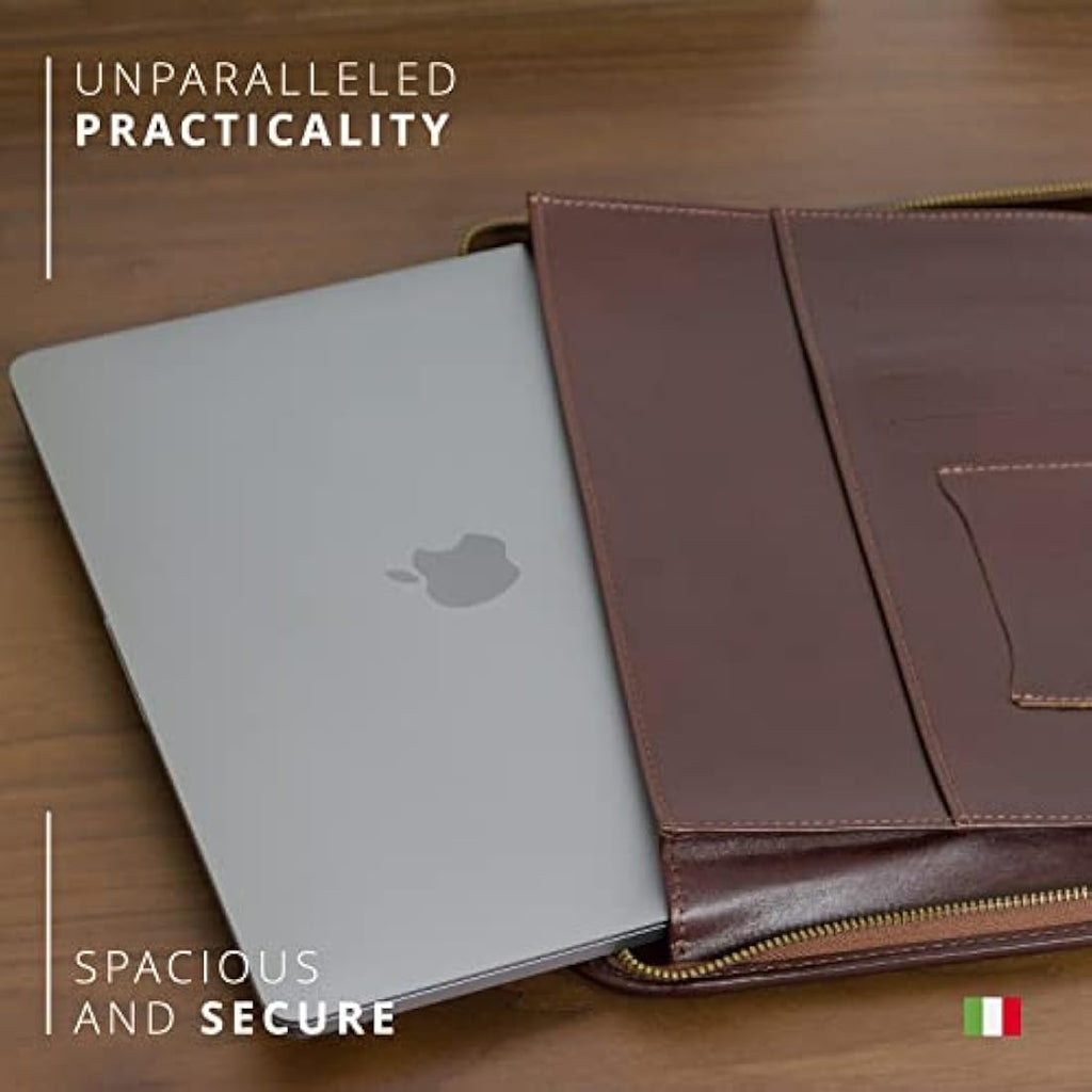 Maruse Italian Leather Portfolio – Zip-Around Laptop & iPad Folio
