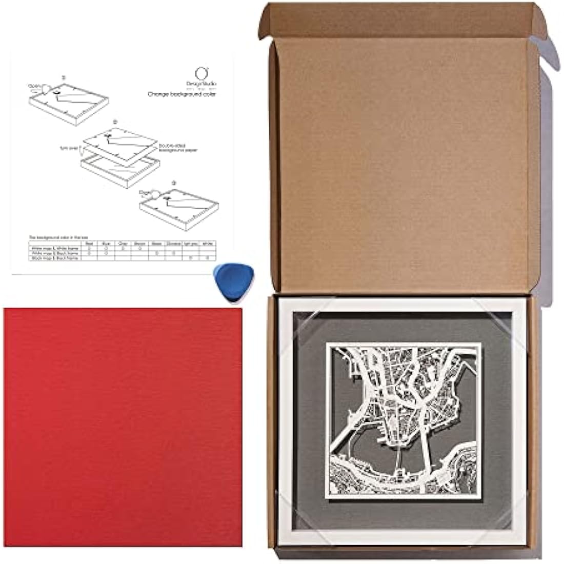 Bristol Paper Cut Map Art - O3 Design Studio Framed Wall Decor