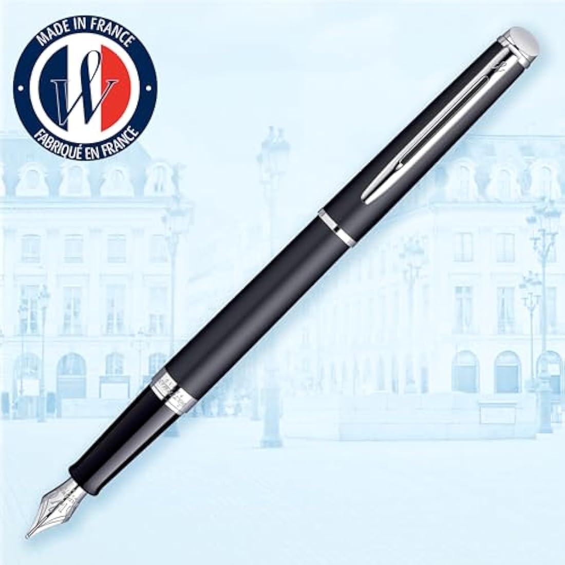 Waterman Hémisphère Fountain Pen – Matte Black & Chrome Trim, Fine Nib