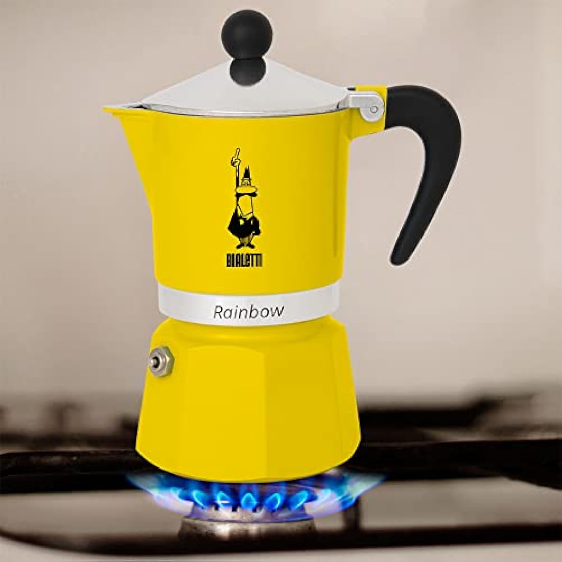 Bialetti Rainbow Caffettiera Moka in Alluminio, Giallo – 6 Tazze