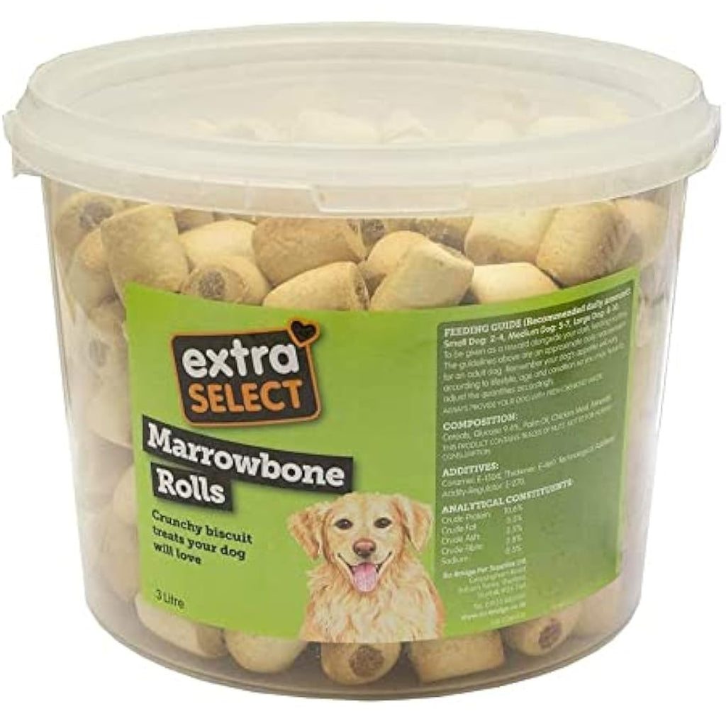 Jolof Store Marrowbone Rolls – Crunchy Dog Biscuits & Puppy Treats – 3L Tub