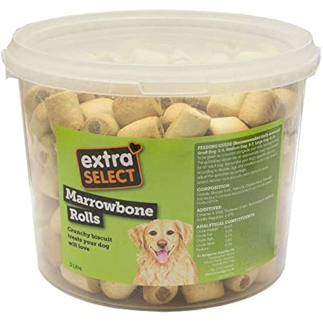 Jolof Store Marrowbone Rolls – Crunchy Dog Biscuits & Puppy Treats – 3L Tub