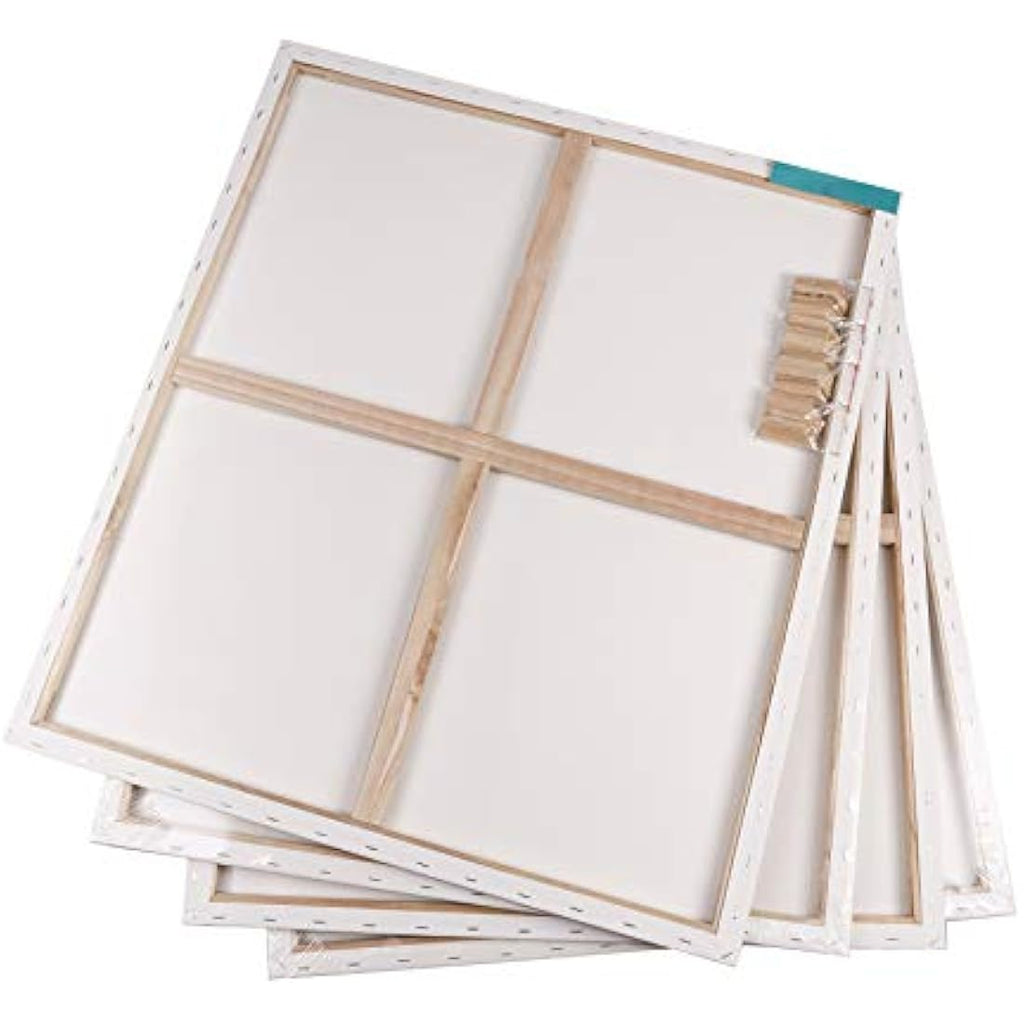 Exerz Stretched Canvas 4pk - 70x80cm Triple Primed 100% Cotton Artist Canvas