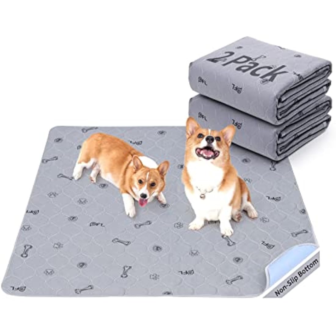 Washable Dog Pee Pads – 2-Pack Reusable Leakproof Mats