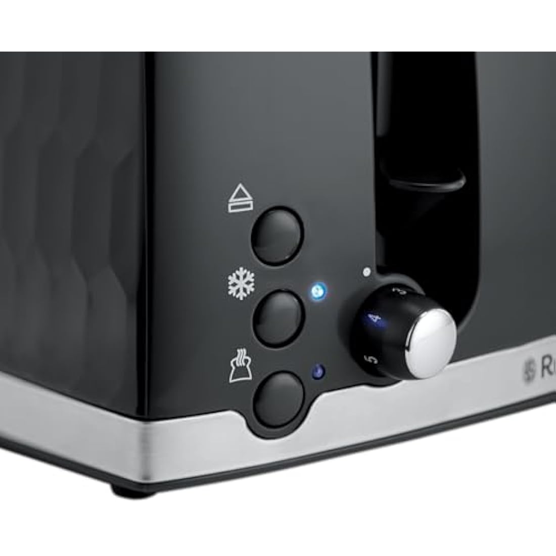 Russell Hobbs Honeycomb 4 Slice Toaster – Black Textured High Gloss