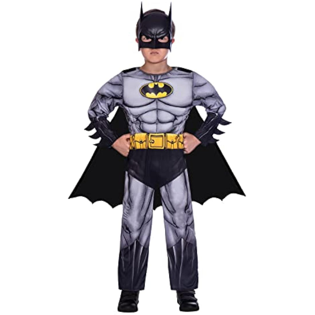 Batman Classic Boys Costume – Padded Jumpsuit with Cape & Mask (4-6yr)