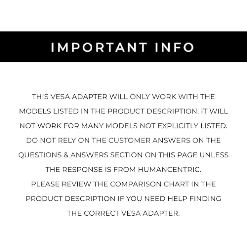 HumanCentric VESA Mount Adapter for Samsung U32R590 Series Curved Monitors