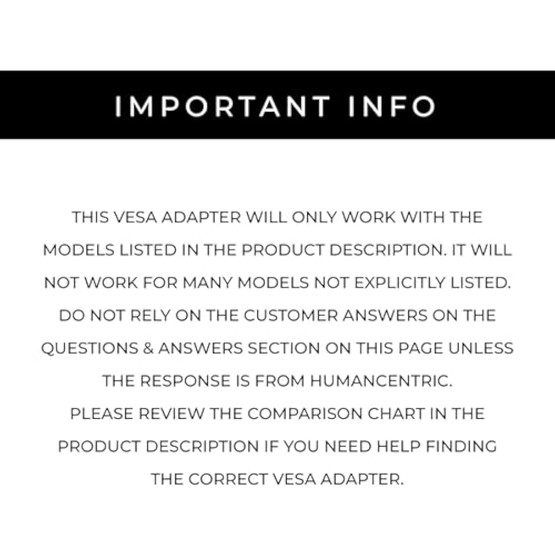 HumanCentric VESA Mount Adapter for Samsung U32R590 Series Curved Monitors