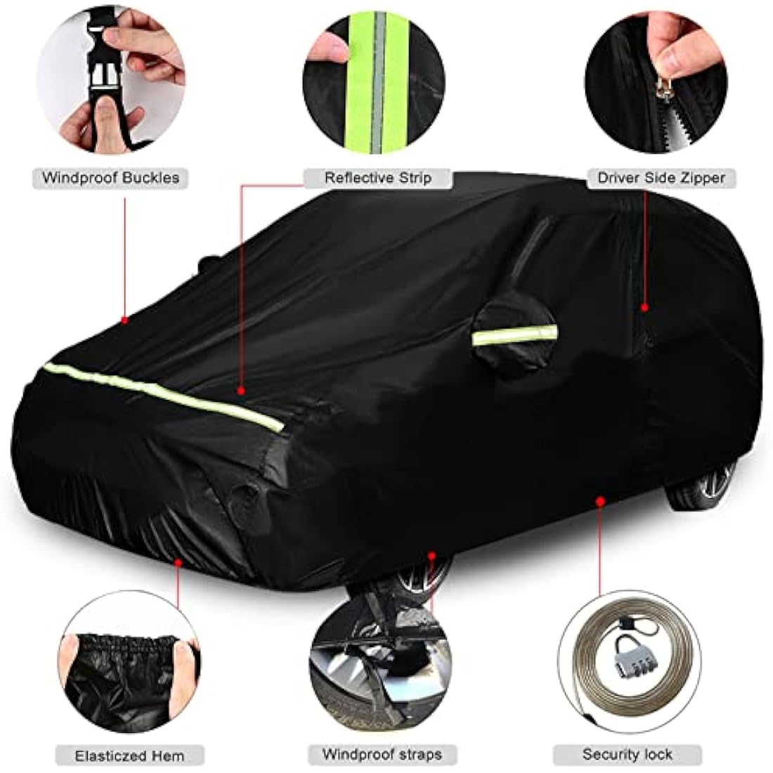 Waterproof Car Cover for Fiat 500 2007-2022 | 4-Layer All Weather