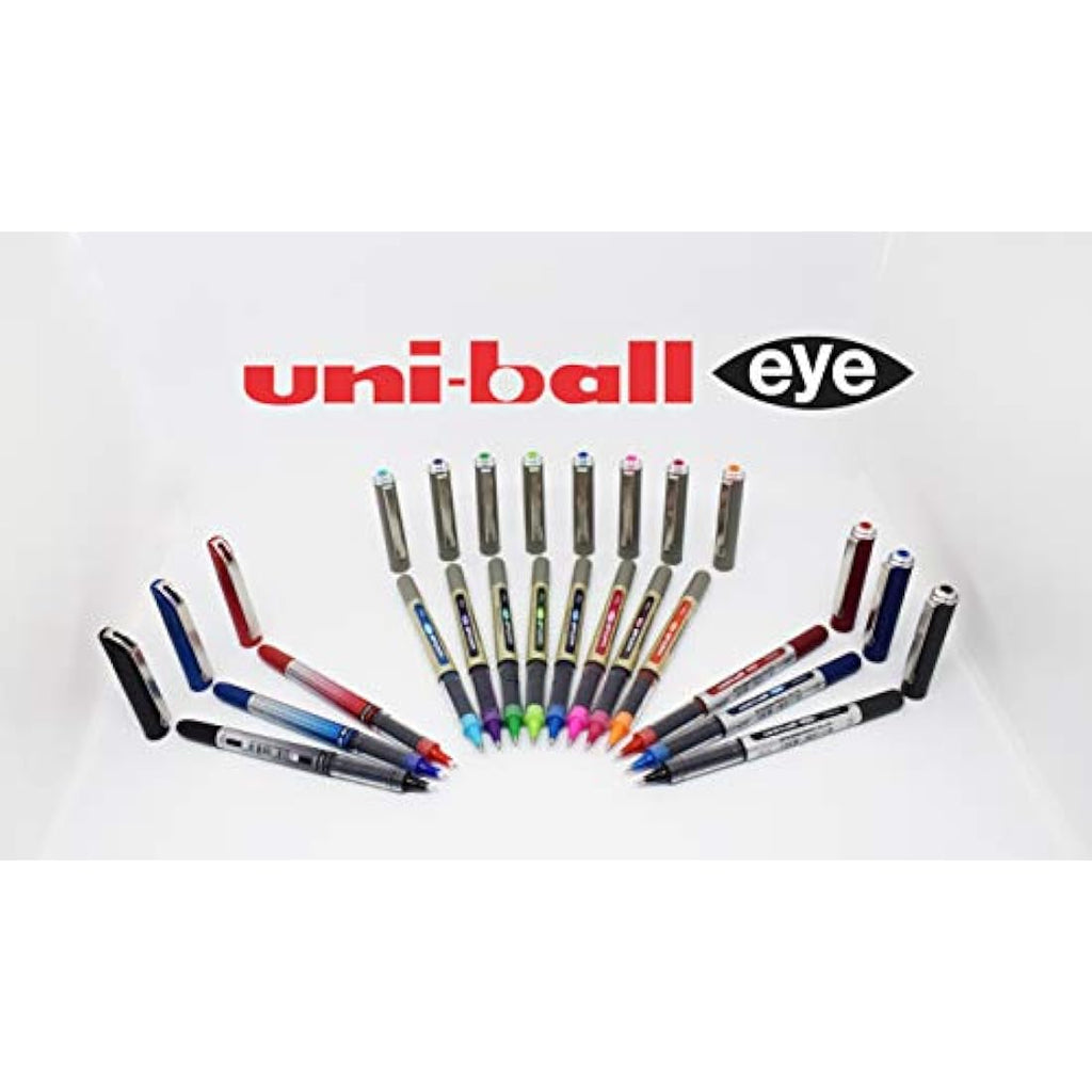 Uni-ball Eye UB-157 Rollerball Pens - Fine 0.7mm Black/Blue 5 Pack