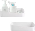 SUNFICON Adhesive Shower Caddy 2 Pack – No Drill Wall Mounted Shelf