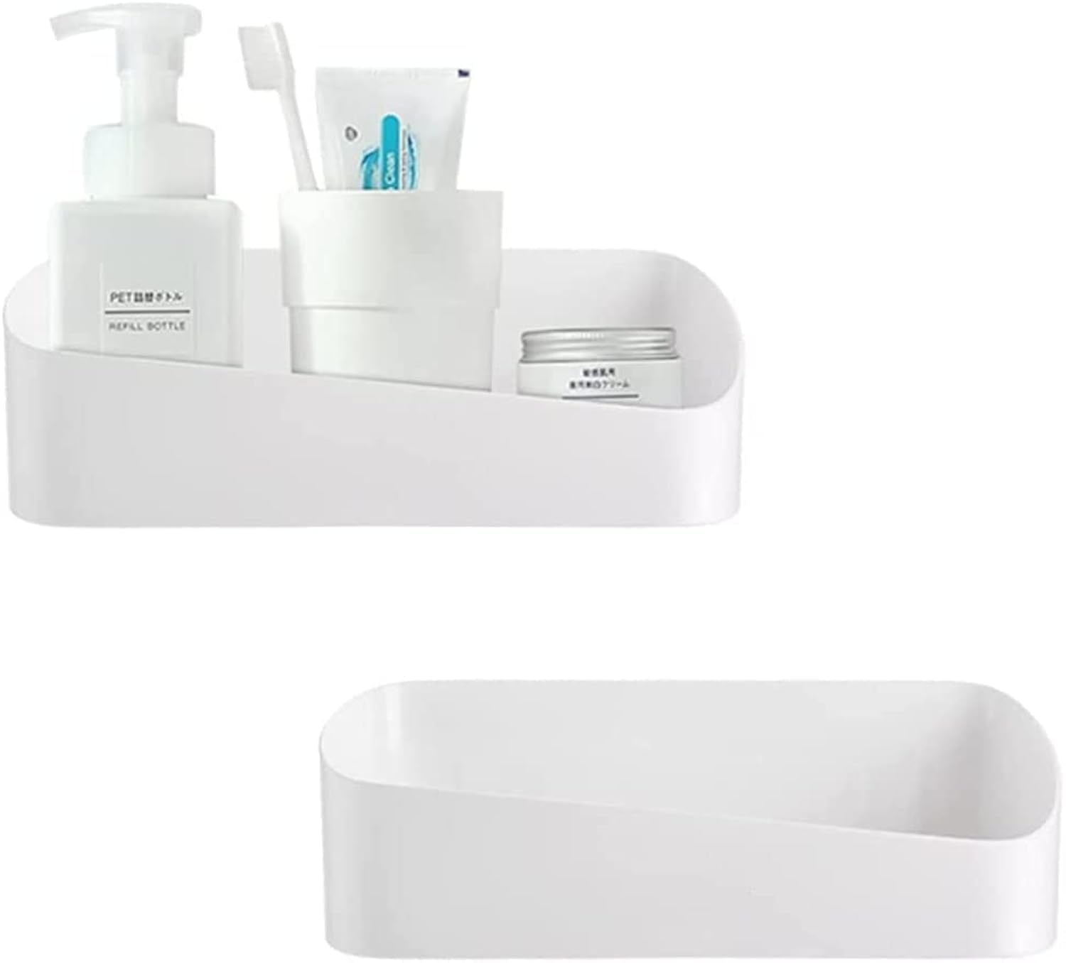 SUNFICON Adhesive Shower Caddy 2 Pack – No Drill Wall Mounted Shelf