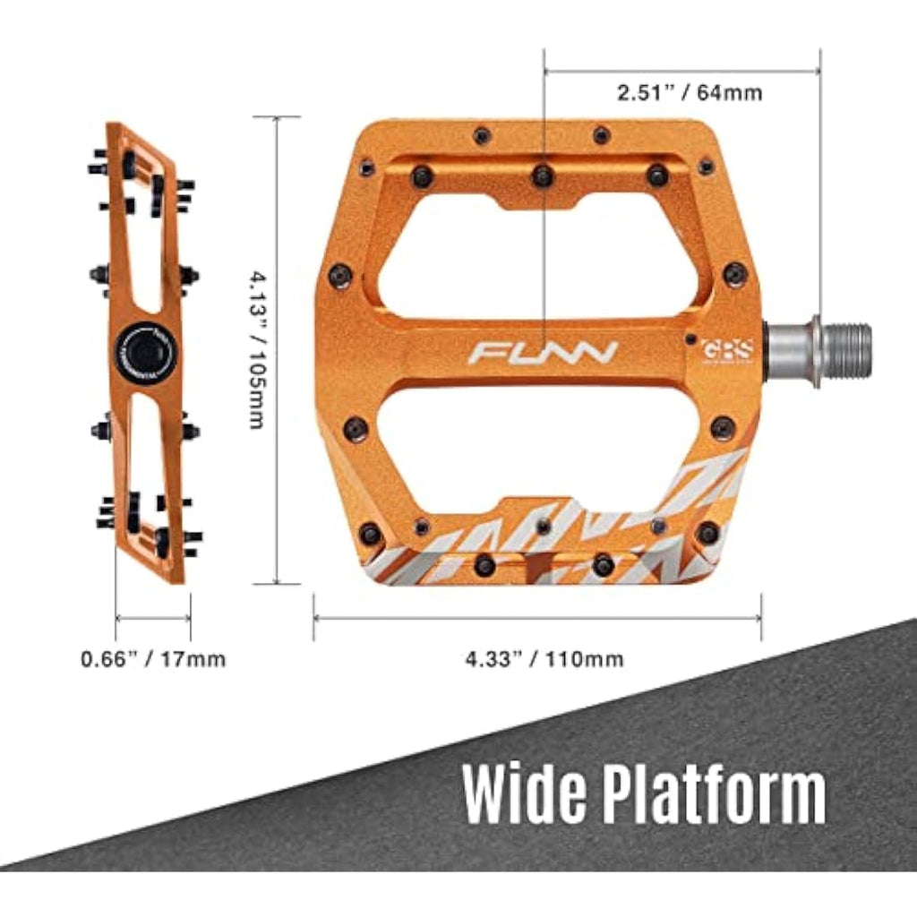 Funn Funndamental Flat Pedals – CNC Alloy MTB & BMX Wide Platform